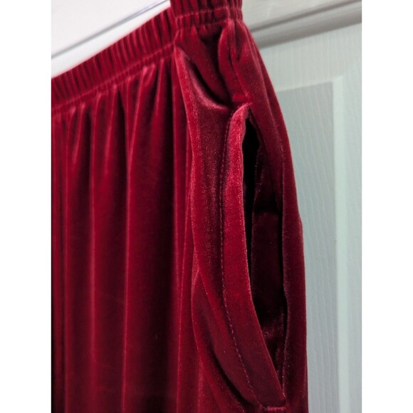 VTG Preview International Velour Track Suit Womens 3X Red Pockets Stretch V Neck - Picture 10 of 11